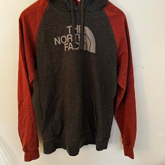 Red and Grey North Face Sweatshirt - Picture 1 of 2